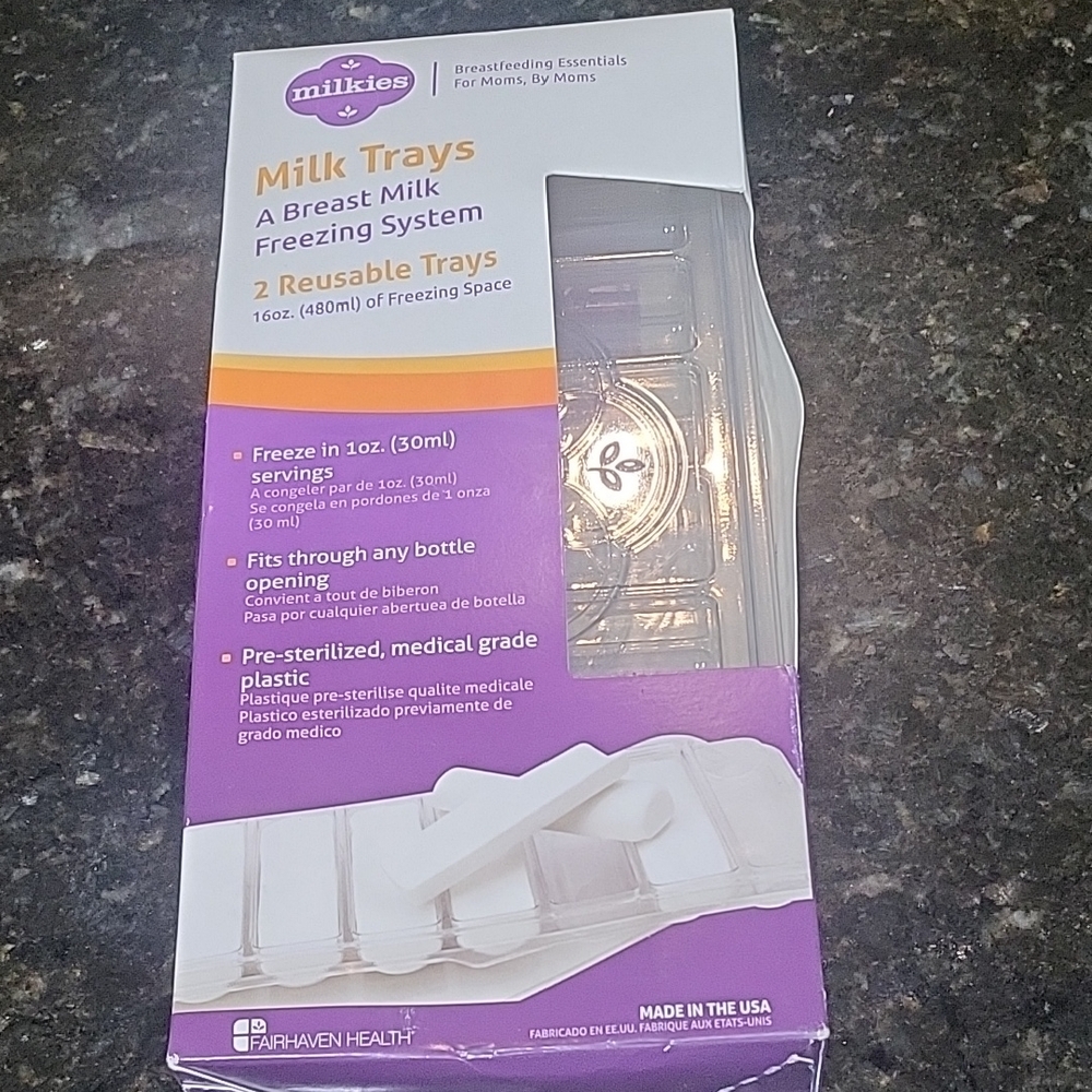 Fairhaven Milkies Breast Milk Freezing System 2 Reusable Trays 16 oz (480mL)